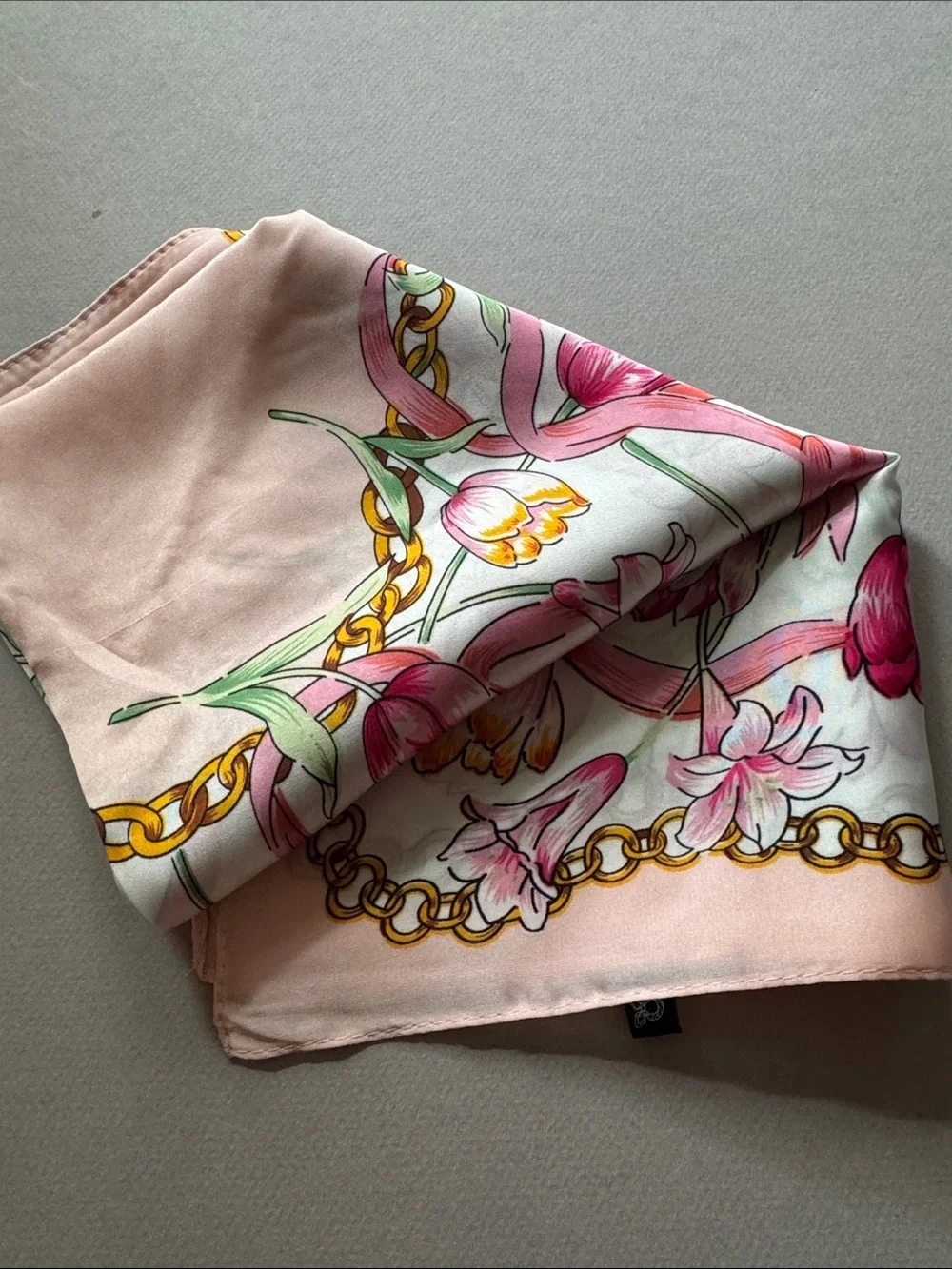 Pink Floral Chain Print Scarf M801